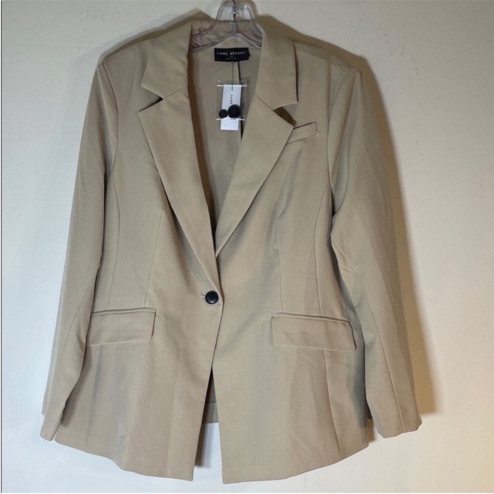 Lane Bryant Tan One-Button Blazer Professional Tailored. 18P. NWT. $120!